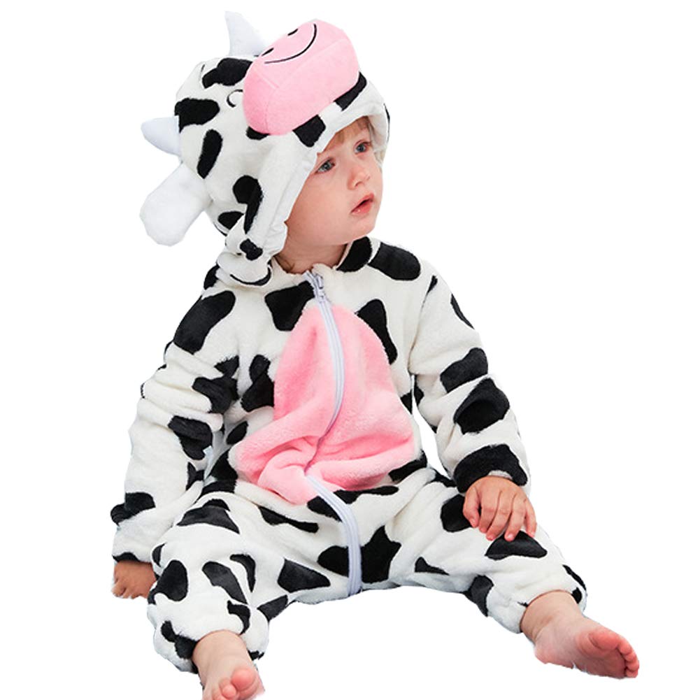 Baby Animal Costume - Unisex Infant Winter Autumn Flannel Cartoon Hooded Romper WBBAPB08C97RBGZ