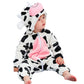 Baby Animal Costume - Unisex Infant Winter Autumn Flannel Cartoon Hooded Romper Toddler Cosplay Jumpsuit Warm Outfit (Tag70, Cow