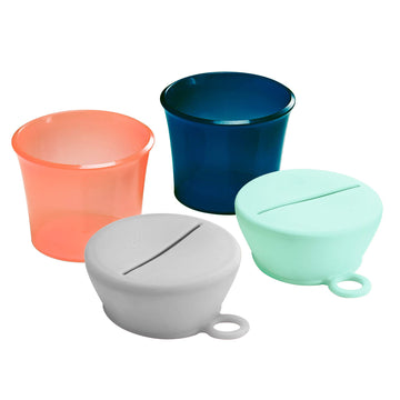 Boon Snug Toddler Snack Containers With Lids - Includes 2 Lids And 2 Baby And Toddler Spill Proof Cups For Snacks - Toddler Snac