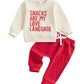 TheFound Toddler Boys Valentines Day Outfits Heart Truck Print Long Sleeve Sweatshirts Top Long Pants Newborn Baby Clothes (Kha