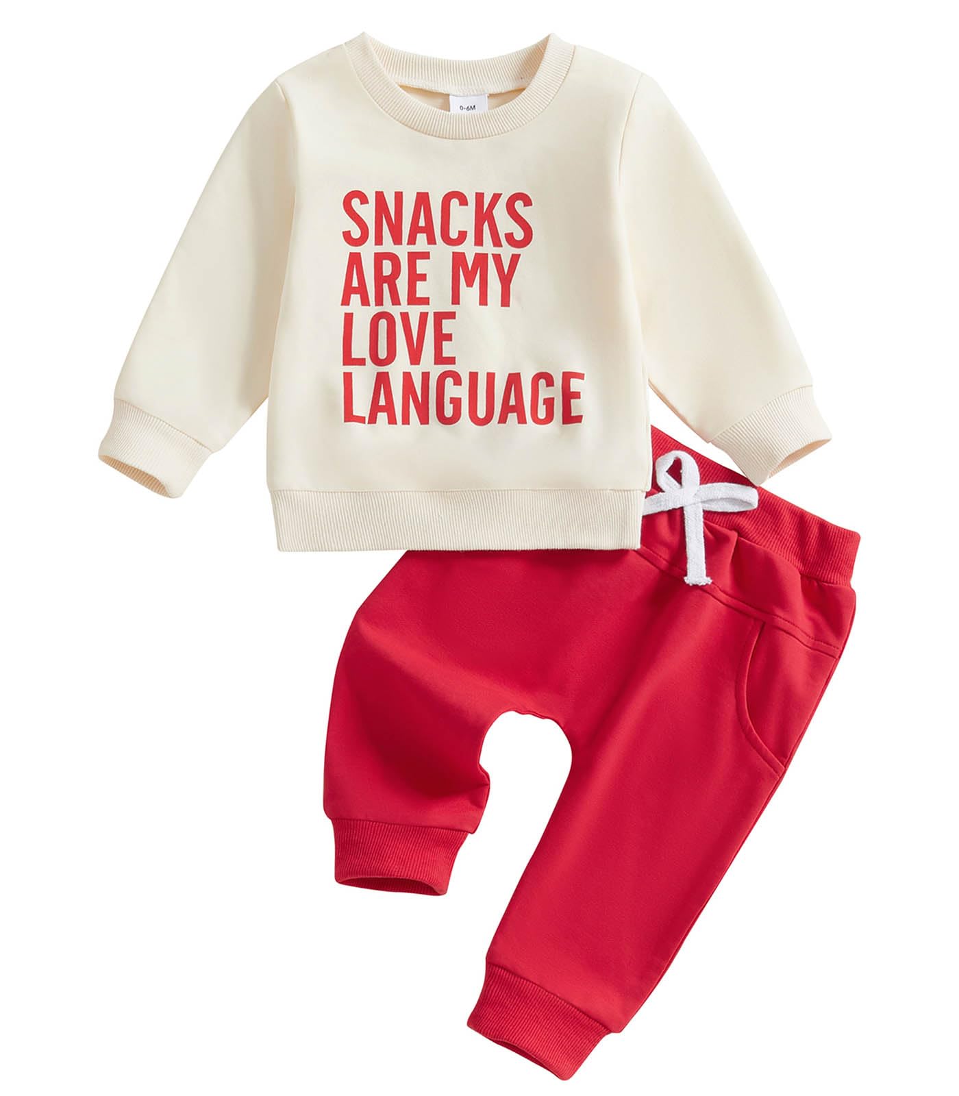 TheFound Toddler Boys Valentines Day Outfits Heart Truck Print Long Sleeve Sweatshirts Top Long Pants Newborn Baby Clothes (Kha