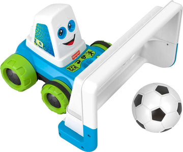 Fisher-Price Preschool Toy Goaldozer Electronic Soccer Game with Net Lights Sounds & Motorized Motion for Sports Play Kids Ages 
