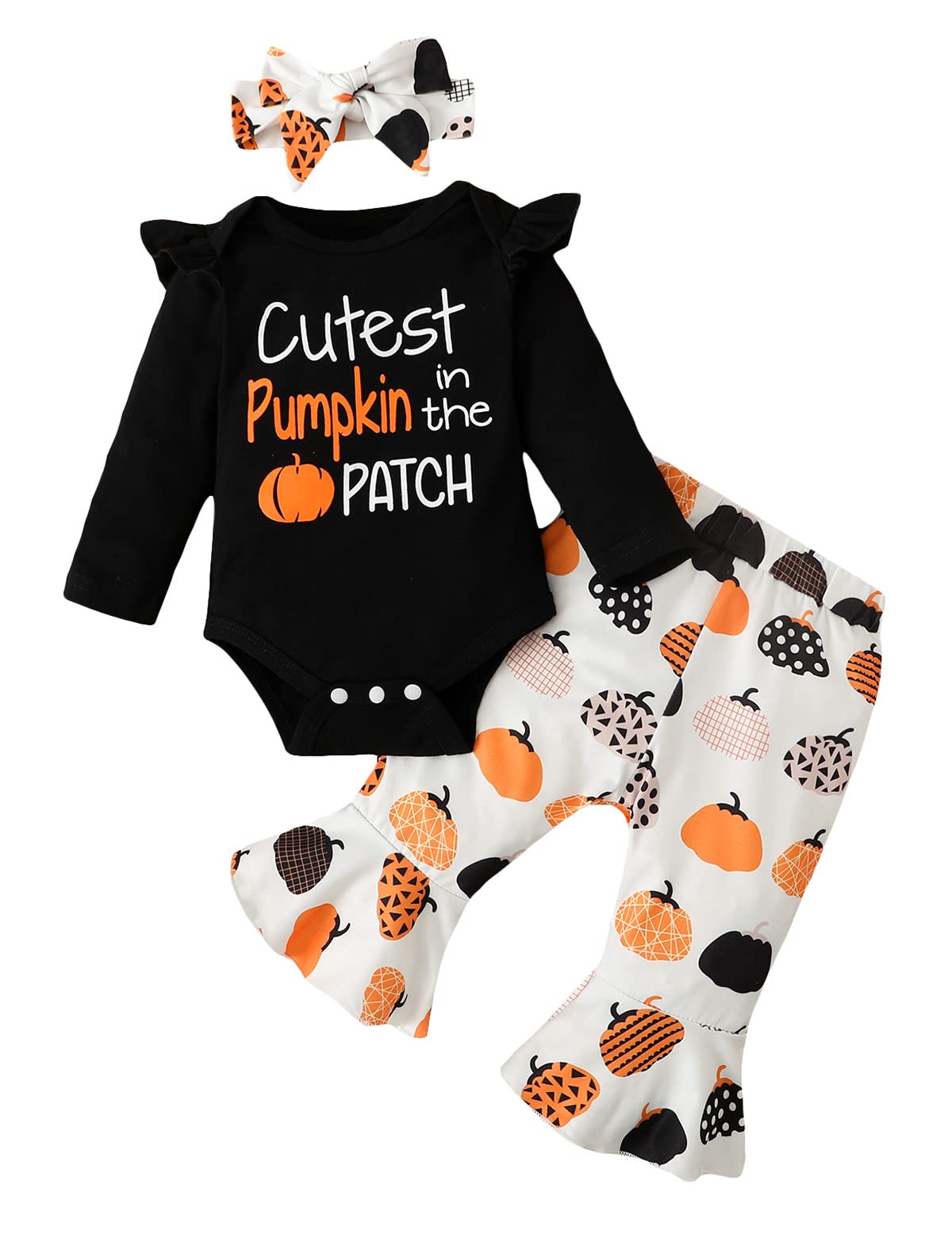 Birthday Shark Newborn Girl My 1St Halloween Outfit Cutest Pumpkin In The Patch Baby Girl Clothes (Black,0-3 Months)