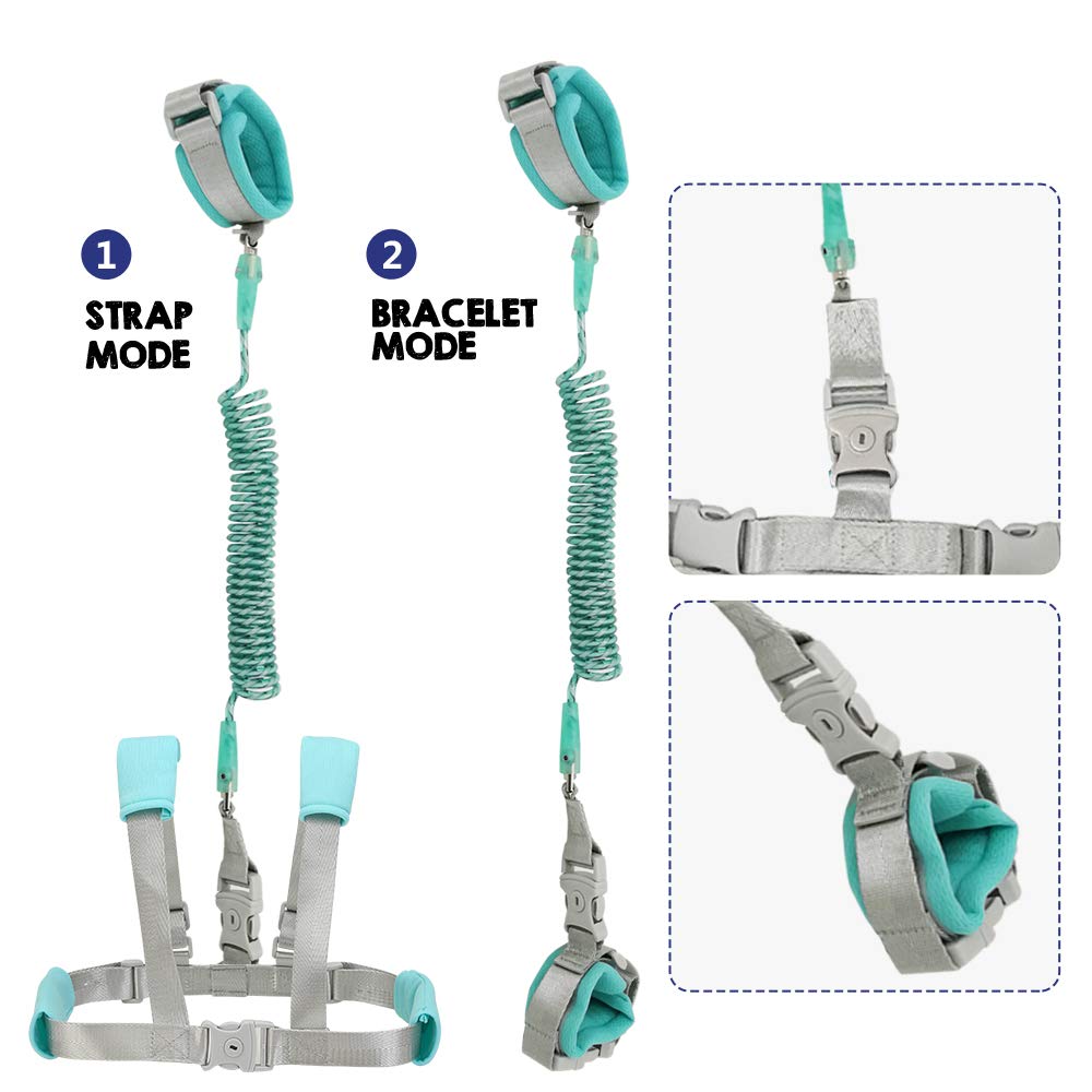Child Backpack Leash For Toddlers & Kids | 98Inch Lengthen Child Safety Walking Leash -Green