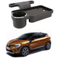 Oshotto (FT04) Foldable Car Auto Headrest Rear Back Seat Table Drink Food Cup Tray Holder Compatible with Renault Captur  Blac