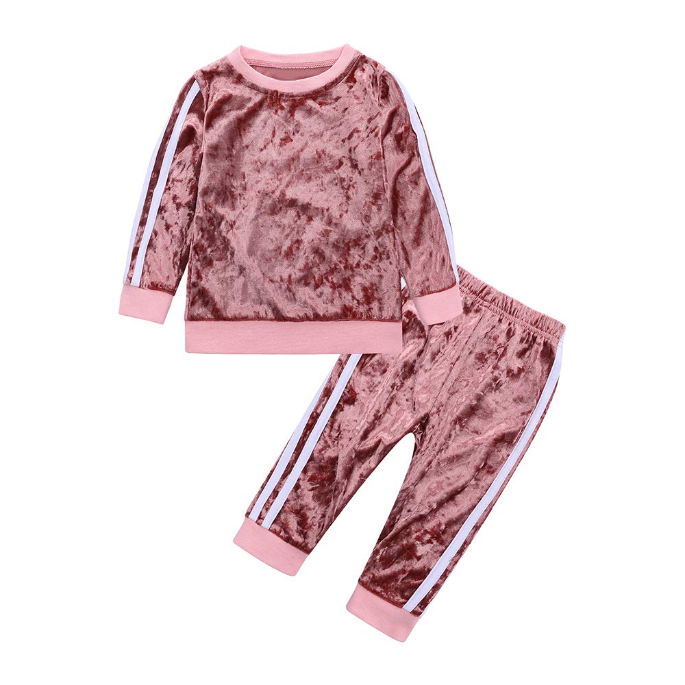 Mygbcpjs 2Pcs Fashion Toddler Baby Girl Velvet Sweatshirt Tops Pant Se – Cutebab WBBAPB07MYZJMXZ