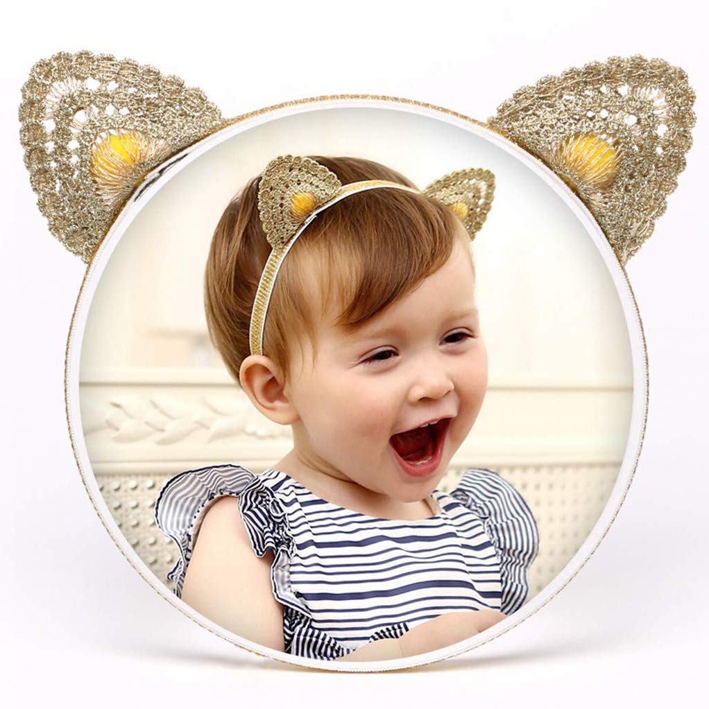 Hapibuy Headpiece For Baby Girl Hair Accessories Super Elastic Headband Lace Fashion Hair Decoration For Newborn Cute Cat Ear Ha