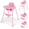 BABY JOY Baby High Chair, 4 in 1 Convertible Highchair with Adjustable Legs & Footrest, Removable Tray, Safety Harness, Infant F