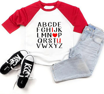 Future Ladies Man Current Mama'S Boy Raglan T-Shirt Toddler Boy Valentine'S Day 3/4 Sleeve Top Spring Cotton Outfit (5-6T, Red4)