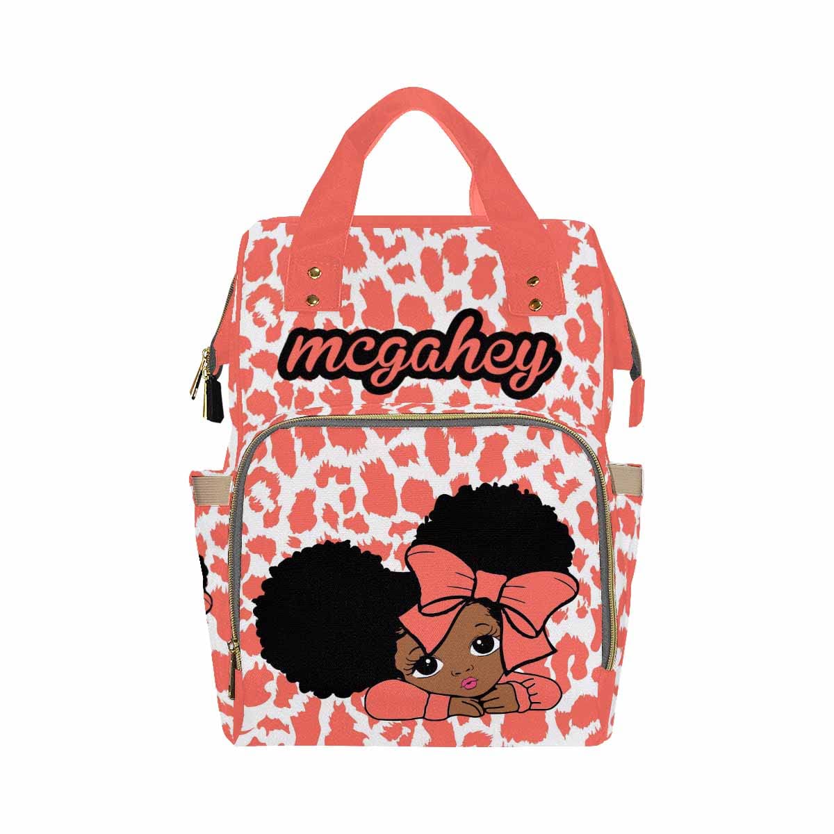 Artsadd Personalized Name Baby Bags, Red Bow Tie Backpack Casual Daypack Customized Diaper Bag Nappy Backpack Large Nursing Bags