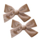 Vintage Velvet Bow Hair Clips for Baby Girl Kids Women Fall Velvet Christmas Hair Bows Barrettes Accessories (2 pcs Tan)