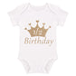 My 1/2 1St Birthday Outfit Baby Girls Shiny Crown Romper + Ruffle Tulle Skirt + Sequins Crown Flower Headband Glitter Party Dres