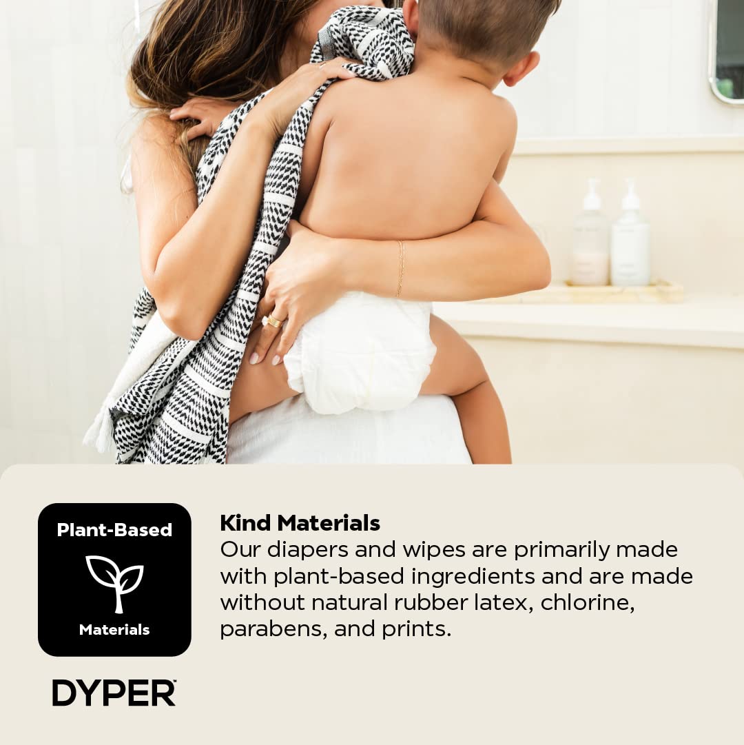 DYPER Baby Diapers Size 4 | Honest Ingredients | Cloth Alternative | Day & Overnight | Made with Plant-Based* Materials | Hypoal