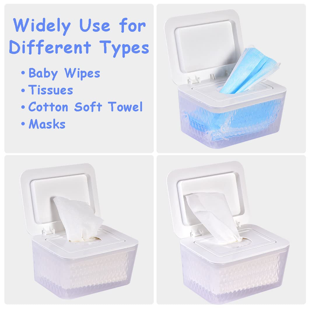 Umtiti Wipes Dispenser & Wipes Pouch/Tissue Bag, Wipes/Tissue Case With Moisture Seal Secure Lid, Non-Slip Rubber Feet & Sealing