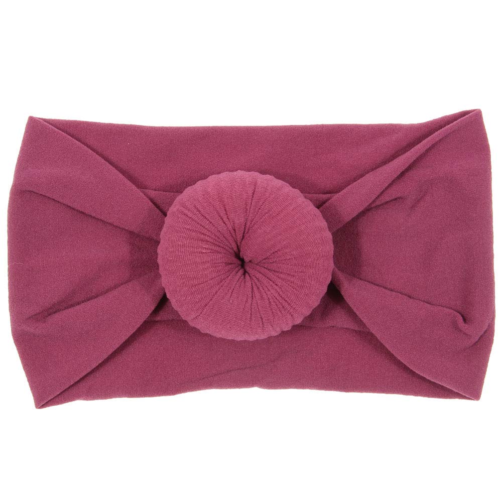 Nishine 6 Pack Cute Toddler Baby Girls Elastic Soft Nylon Headwraps Infant Knot Bow Headband Turban (Set 2)