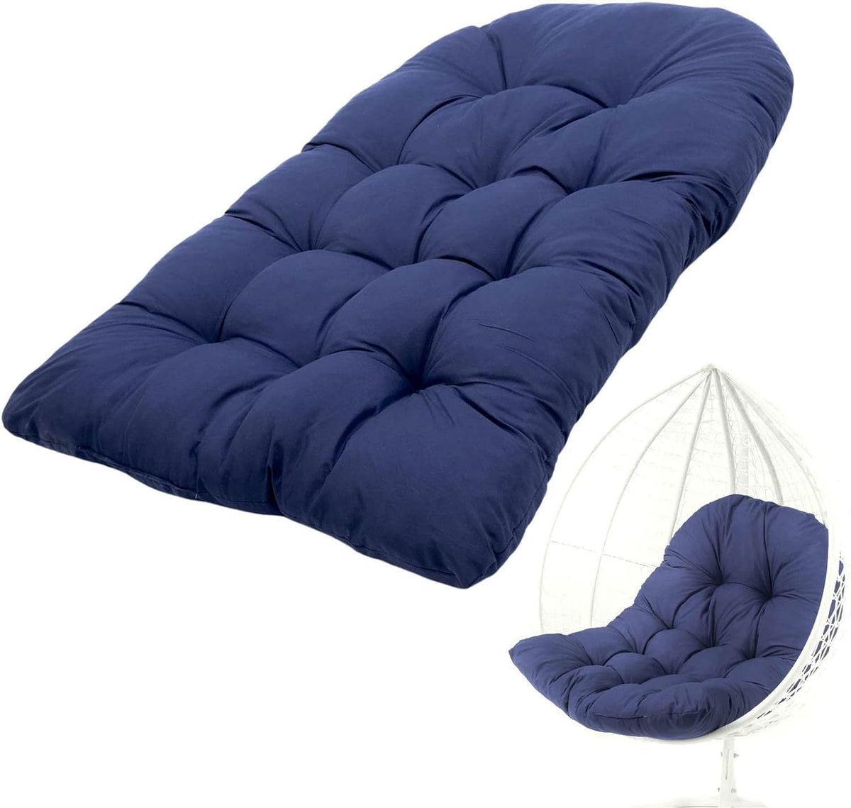 H B MSALA Outdoor/Indoor Bench Cushions with Polyester Padding, PP Cotton Fill, Navy Blue, 80 x 120 cm, Patio Furniture Seat Cus