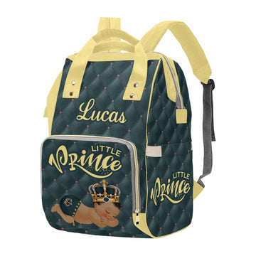 M Yescustom Personalized Baby Diaper Bags For Women Men, Custom Blue Prince Backpack Customized Nappy Mommy Bag Backpack For Son