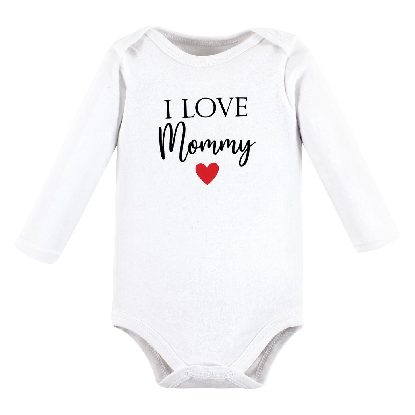 Hudson Baby Unisex Baby Cotton Long-Sleeve Bodysuits, Girl Mommy Red Black, 6-9 Months