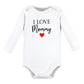 Hudson Baby Unisex Baby Cotton Long-Sleeve Bodysuits, Girl Mommy Red Black, 9-12 Months