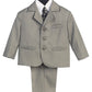 5 Piece Khaki Suit With Shirt, Vest, And Tie, Light Gray, X-Large / 18 Months