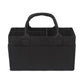 Sammy & Lou Collapsible Black Felt Storage Caddy, Divided Design To Keep Diapers, Wipes And Changing Items Organized, Two Handle