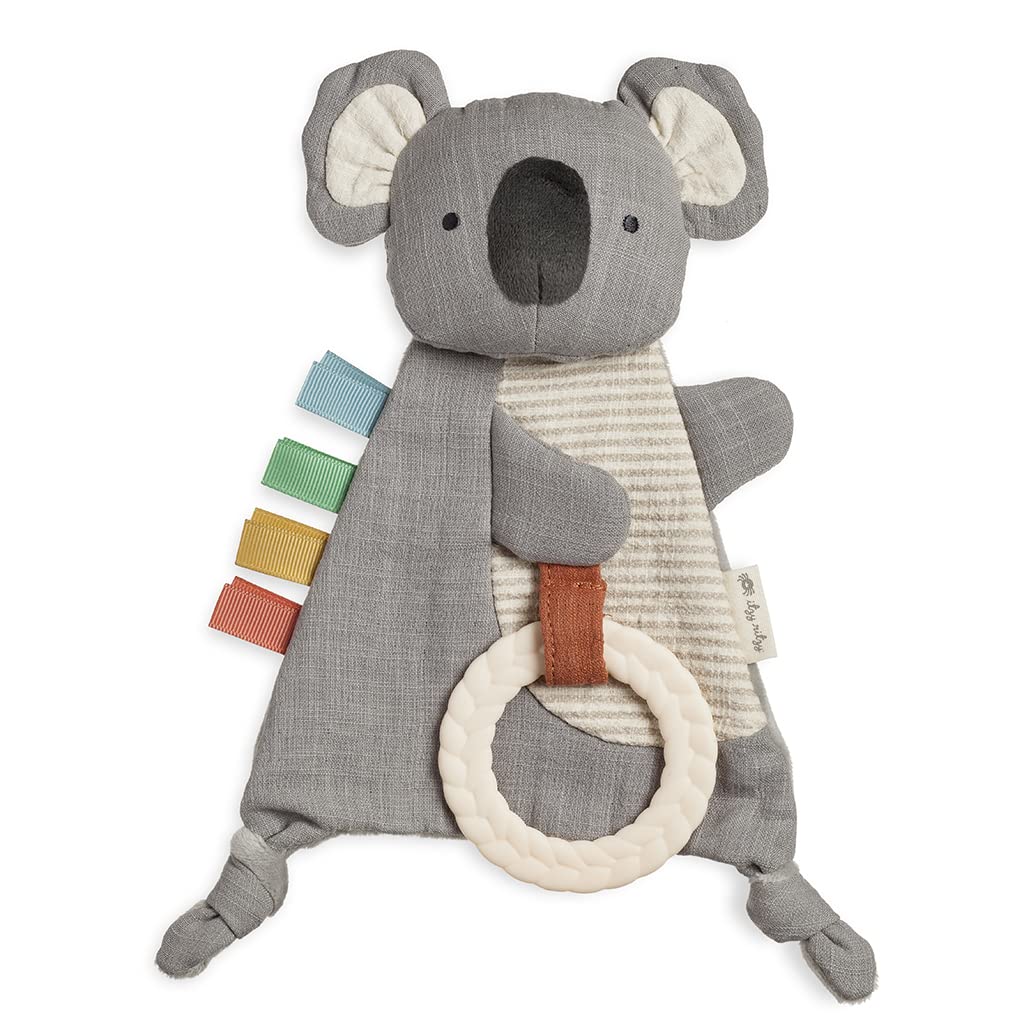 Itzy Ritzy - Bitzy Crinkle Sensory Toy Koala with Crinkle Sound for Babies & Toddlers - Features Soft Braided Teething Ring & Te