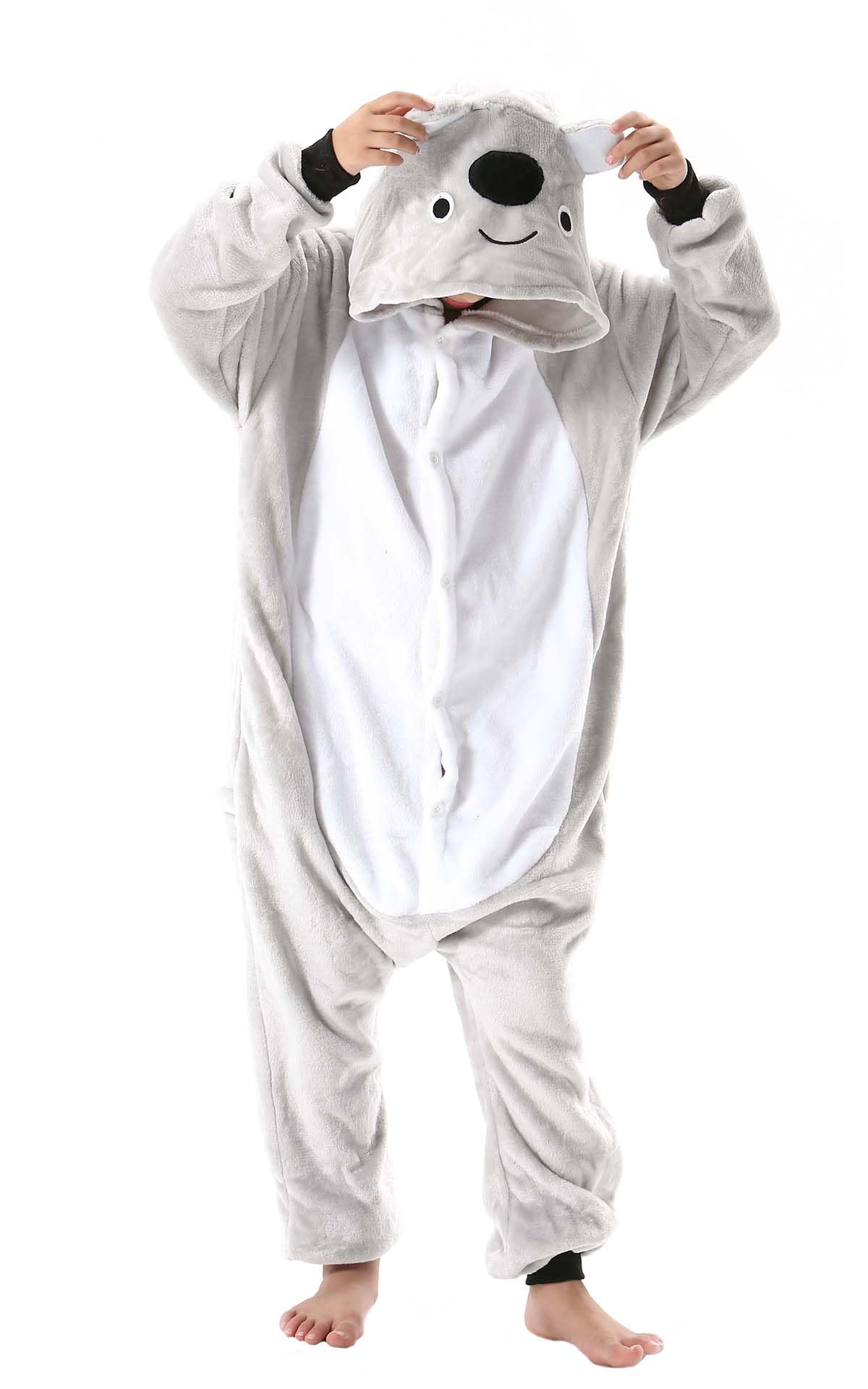 CuteOn Koala Onesie Kids Animal Pajamas for Boys Girls Halloween Christmas Costume Height for 120cm