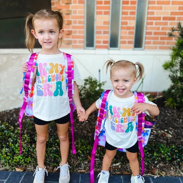 Toddler Boy Girl Summer Clothes First Day Of School Shirt In My Pre School Era Shirt Toddler Kindergarten Shirts (Pink, 18-24 Mo