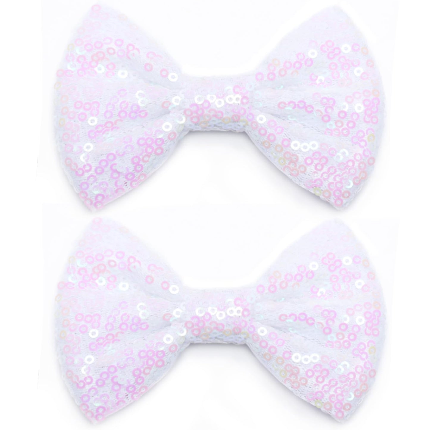 Kiszu 4 Inch Sequin Glitter Hair Bows Clips, Sparkling Bling Little Bow Hairpins Hair Accessories For Baby Girls Kids Children T