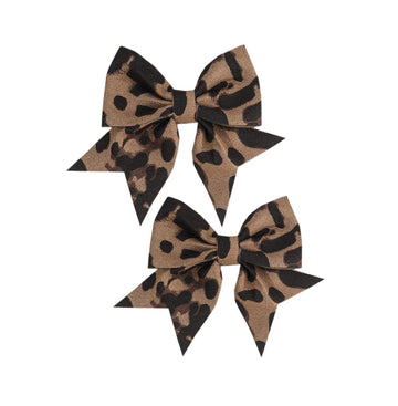 Baby Girls Leopard Bow hairpin girls bow Hair Accessories for women.(FJ65-Leopard B)