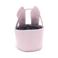 Easter Baskets Seersucker Easter Bunny Bag Bucket For Easter Egg Hunt Bunny Ears Design (Pink)