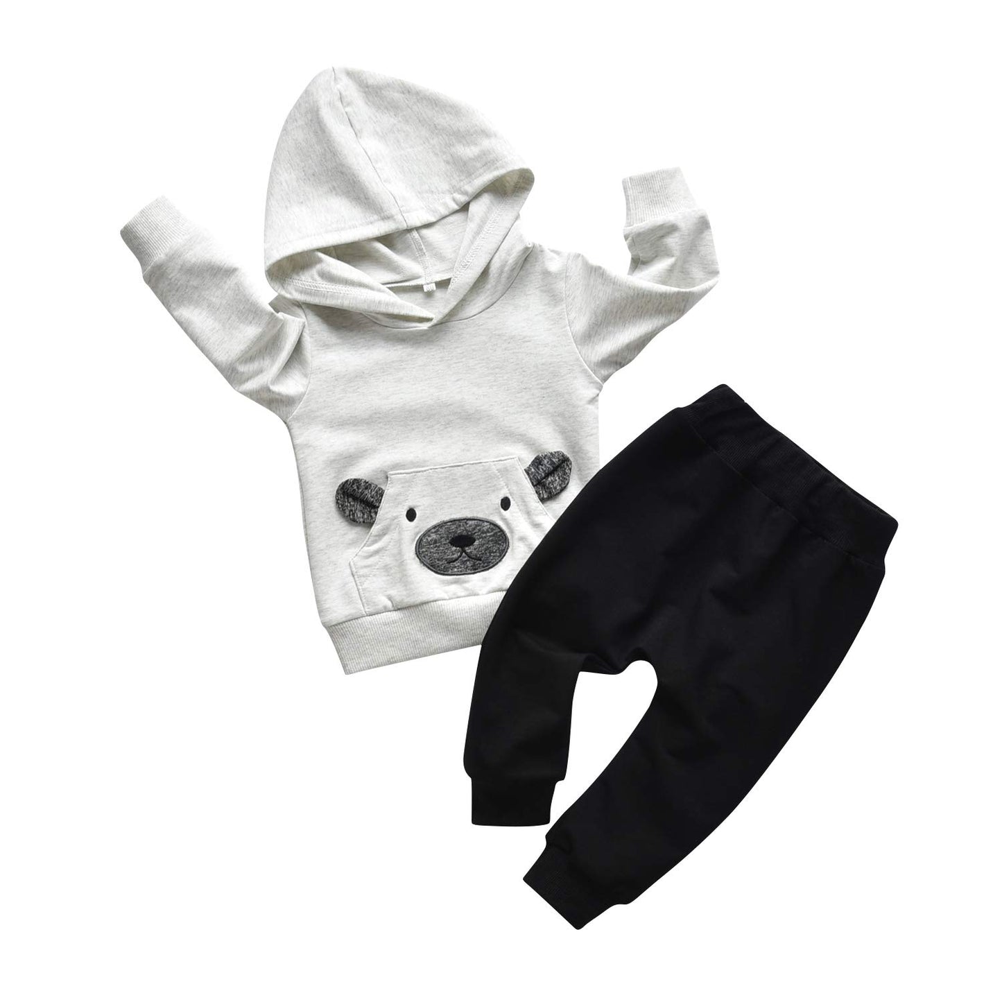 Toddler Infant Baby Boy Clothes Little Bear Long Sleeve Hoodie Tops Sweatsuit Pants Outfit Set (3-6 Months)