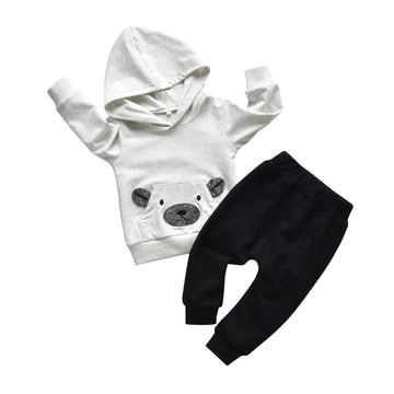Toddler Infant Baby Boy Clothes Little Bear Long Sleeve Hoodie Tops Sweatsuit Pants Outfit Set (18-24 Months)