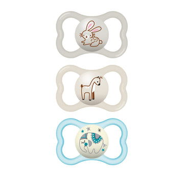 Mam Air Night & Day Baby Pacifier, For Sensitive Skin, Glows In The Dark, 3 Pack, 6-16 Months, Unisex