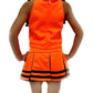 Total 2550 Little Girls' Cheerleader Cheerleading Outfit Uniform Costume Cosplay Halloween Bright Orange/Black (Xl / 10-12) Xl /