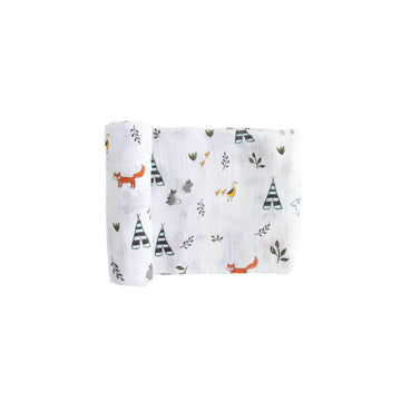 Little Unicorn Cotton Muslin Swaddle Single  Forest Friends