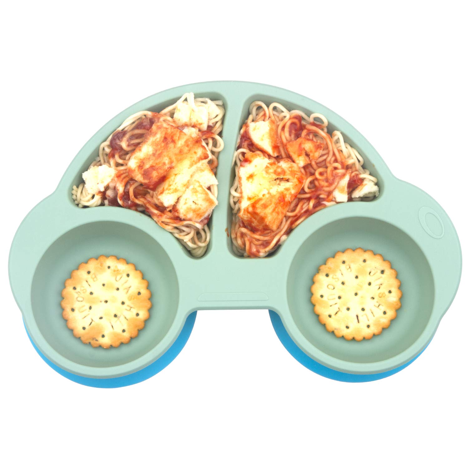 Qshare Toddler Plates, Portable Baby Plates For Toddlers, Bpa-Free Strong Suction Plates For Toddlers, Dishwasher And Microwave
