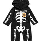 Singcoco Baby Halloween Outfit Skeleton Hoodie Romper (Black01, 3-6 Months)
