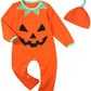 Baby Boys Girls Halloween Outfit Newborn My First Halloween Clothes Pumpkin Outfit (Orange, 3-6 Months)