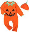 Baby Boys Girls Halloween Outfit Newborn My First Halloween Clothes Pumpkin Outfit (Orange, 3-6 Months)