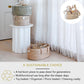 Bebe Bask Baby Diaper Caddy Organizer - Handmade Organic Seagrass - Luxury Diaper Caddy Basket - Cute Diaper Caddy For Baby Girl