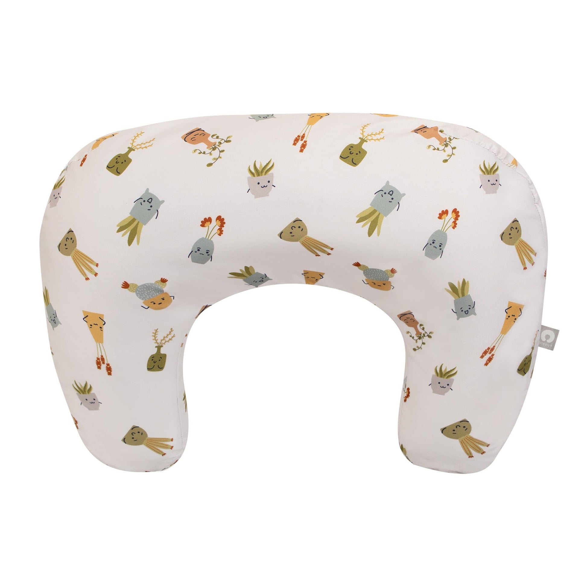 Boppy Nursing Pillow, Tan Happy Houseplants, Larger, Firmer, More Supportive Pillow For Breastfeeding And Bottle Feeding, Firmer