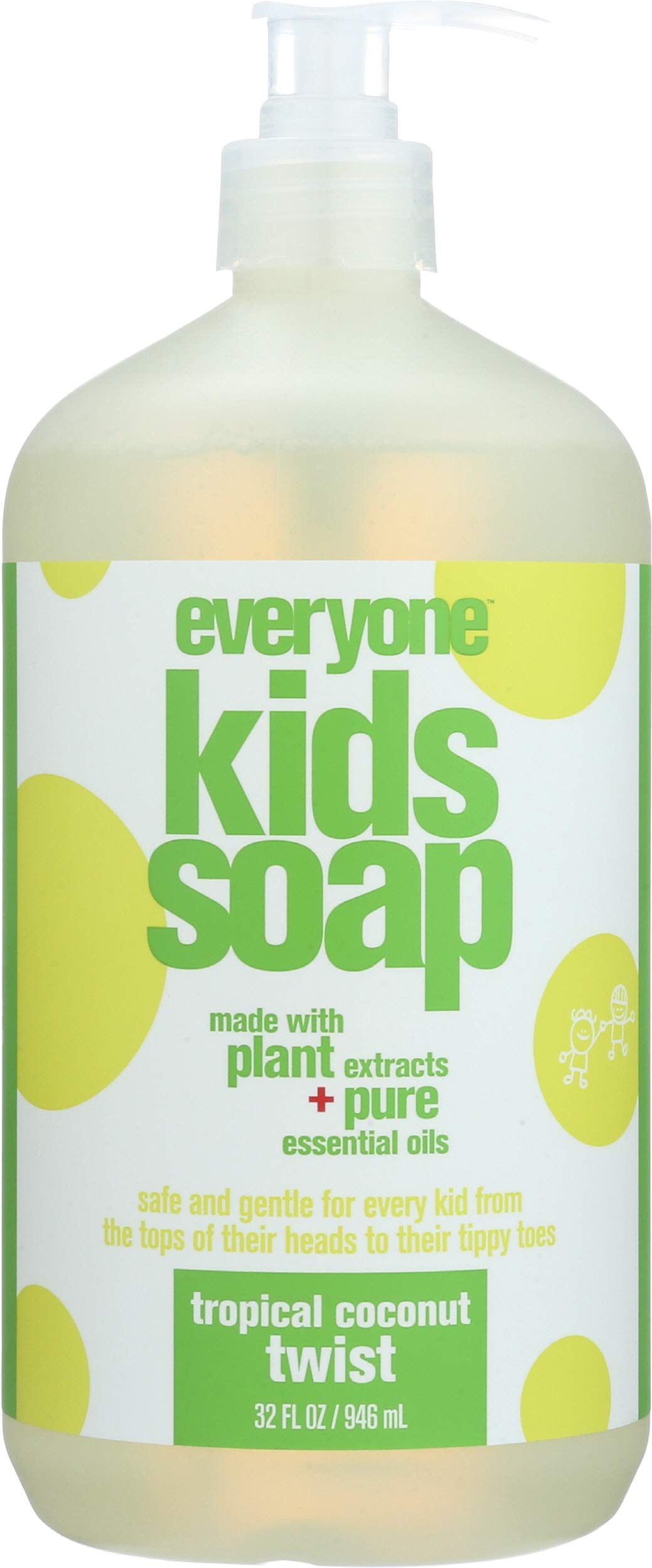 Everyone 3-In-1 Soap For Every Kid Safe, Gentle And Natural Shampoo, Body Wash, And Bubble Bath, Tropical Coconut Twist, 1 Count