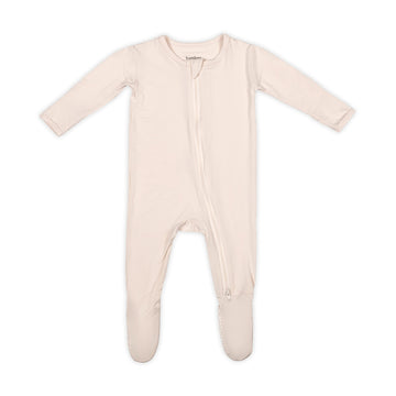 Peachy Pink Footie For Baby - 95% Viscose From Bamboo, 5% Spandex - Soft Newborn Sleepwear, Baby Pajamas, Unisex Baby Clothes, Z