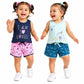 TINY BINY Summer Wear for Kid Girls | Sleeveless Vest & Short Combo Set | Pure Cotton Casual Wear Pack of 2 | Age 6 months to 5 