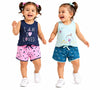 TINY BINY Summer Wear for Kid Girls | Sleeveless Vest & Short Combo Set | Pure Cotton Casual Wear Pack of 2 | Age 6 months to 5 