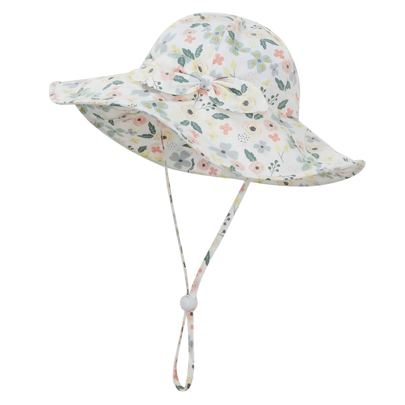Baby Girl Sun Hat Summer Beach Hats With Upf 50+ Toddler Infant With Wide Brim Strap Outdoor Bucket Hat Greden6-12 Months