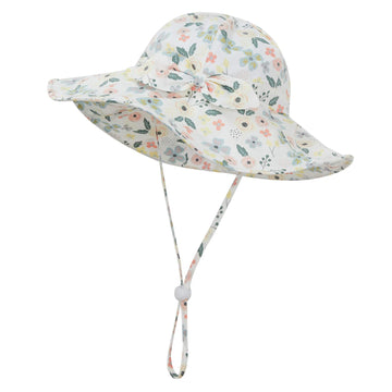 Baby Girl Sun Hat Summer Beach Hats With Upf 50+ Toddler Infant With Wide Brim Strap Outdoor Bucket Hat Greden6-12 Months