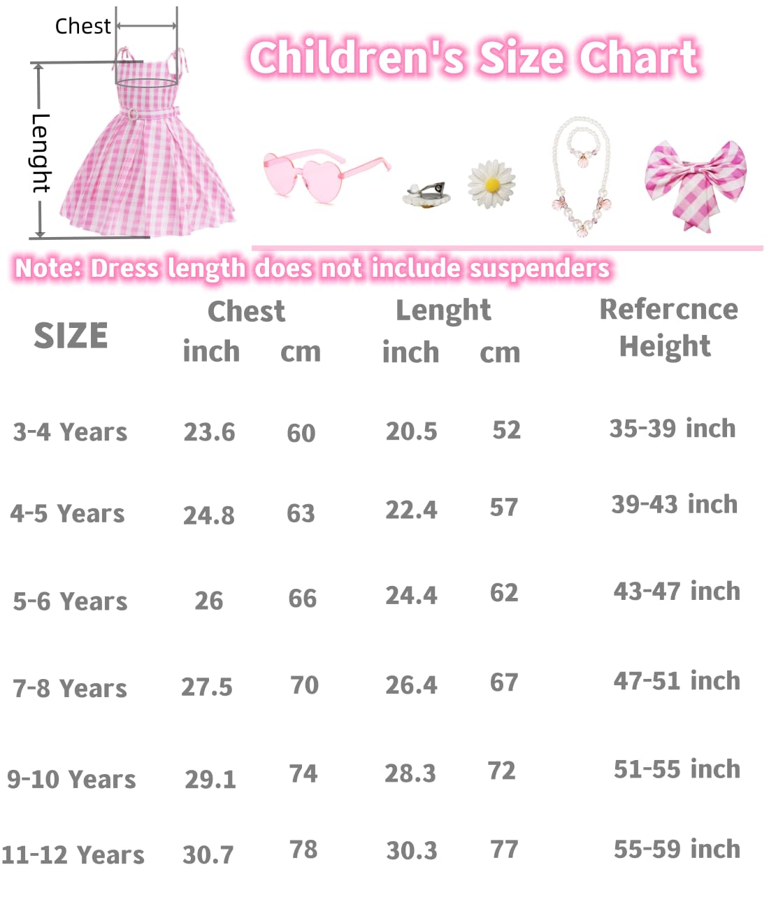 Margot Robbie Dress Costume For Girls Kids,Pink Cosplay Dress Up Clothes Birthday Party Ecorations Outfits Halloween Costumes 4T
