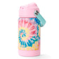 Choco Mocha Tie Dye Kids Insulated Water Bottle Kids Stainless Steel Water Bottle With Straw Spill Proof Metal Water Bottle For